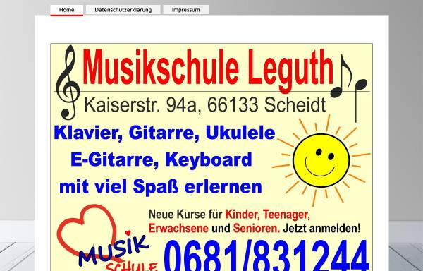 Vorschau von www.leguth.de, Musikschule Leguth Scheidt