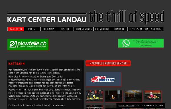 Vorschau von www.kartcenter-landau.de, Kart Center Landau