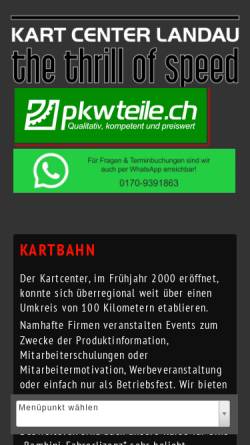 Vorschau der mobilen Webseite www.kartcenter-landau.de, Kart Center Landau