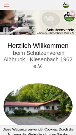 Vorschau der mobilen Webseite www.schuetzenverein-albbruck.de, Schützenverein Albbruck-Kiesenbach 1962 e.V.