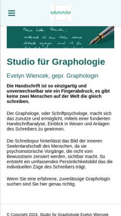 Vorschau der mobilen Webseite www.graphologie-studio.de, Graphologie Studio