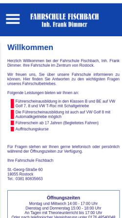 Vorschau der mobilen Webseite www.fahrschule-fischbach.de, Fahrschule Fischbach