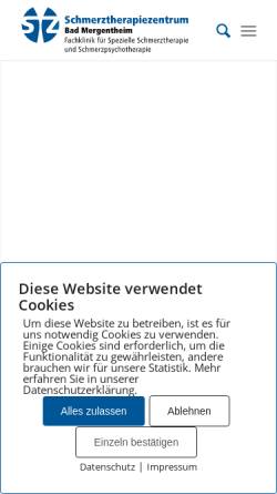 Vorschau der mobilen Webseite www.schmerzklinik.com, Schmerzklinik Bad Mergentheim