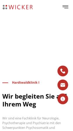 Vorschau der mobilen Webseite www.wicker.de, Hardtwaldklinik I