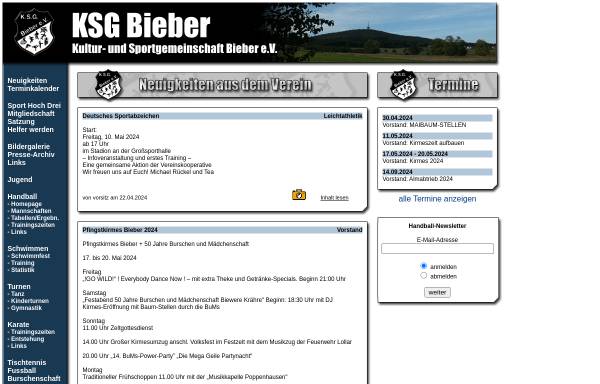 Vorschau von www.ksgbieber.de, Kultur- und Sportgemeinschaft (KSG) Bieber e.V.