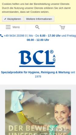 Vorschau der mobilen Webseite bcl-shop.de, BCL Aktiengesellschaft