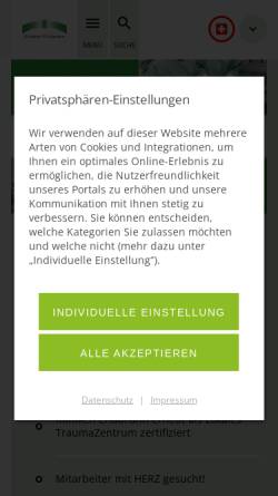 Vorschau der mobilen Webseite www.erlabrunn.de, Kliniken Erlabrunn gGmbH