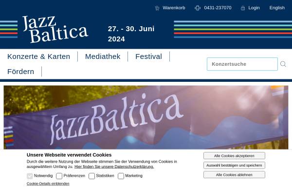 Vorschau von www.jazzbaltica.de, Jazz Baltica