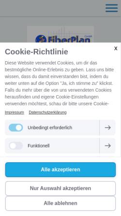 Vorschau der mobilen Webseite www.fiberplan.de, FiberPlan GmbH