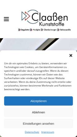 Vorschau der mobilen Webseite stegplatten-fachhandel.de, Claaßen Kunststoffe GbR