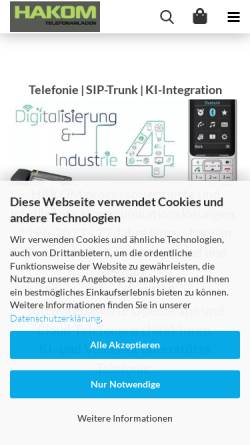 Vorschau der mobilen Webseite www.hakom.de, Hakom IP communications, Inhaber Alexander Hahn