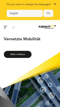 Vorschau der mobilen Webseite www.kapsch.net, Kapsch AG