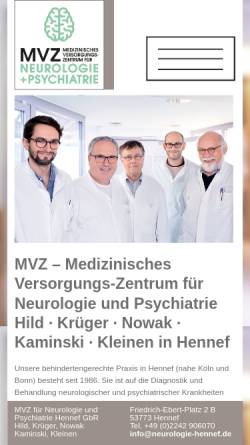 Vorschau der mobilen Webseite www.neurologie-hennef.de, Nervenärztliche Gemeinschaftspraxis Hild, Krüger & Nowak