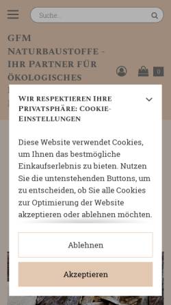 Vorschau der mobilen Webseite gfm-naturbaustoffe.de, GFM Gesellschaft für Fachwerksanierung und Anstrich mbH