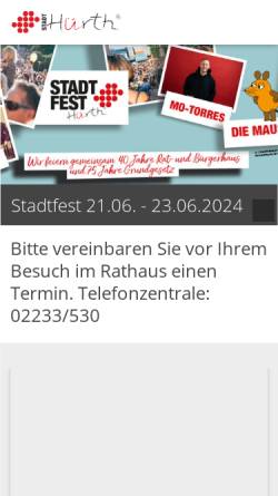 Vorschau der mobilen Webseite www.huerth.de, Hürth