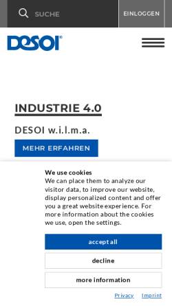 Vorschau der mobilen Webseite www.desoi.de, Desoi GmbH