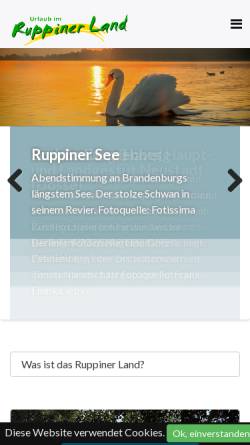 Vorschau der mobilen Webseite ruppin.de, Ruppiner Land