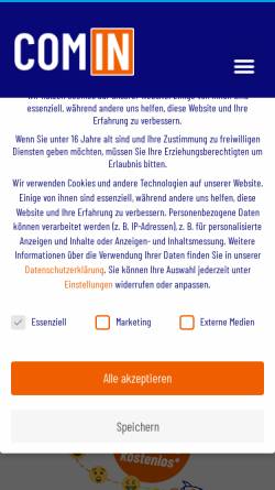 Vorschau der mobilen Webseite comingolstadt.de, COM-IN Telekommunikations GmbH