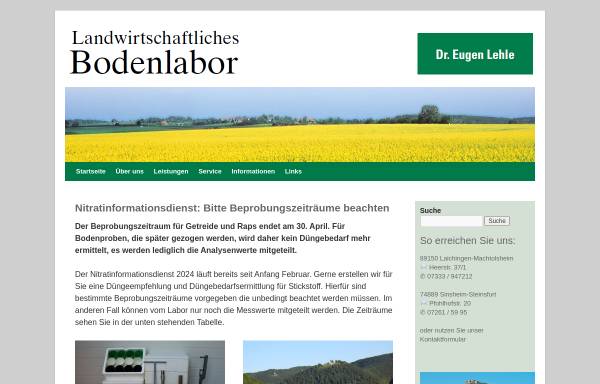 Vorschau von www.bodenlabor.de, Landwirtschaftliches Bodenlabor Dr. Eugen Lehle