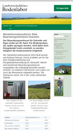 Vorschau der mobilen Webseite www.bodenlabor.de, Landwirtschaftliches Bodenlabor Dr. Eugen Lehle