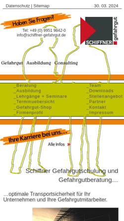 Vorschau der mobilen Webseite www.schiffner-gefahrgut.de, Schiffner Consult GbR