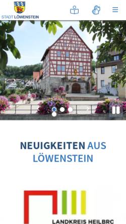 Vorschau der mobilen Webseite www.stadt-loewenstein.de, Stadt Löwenstein