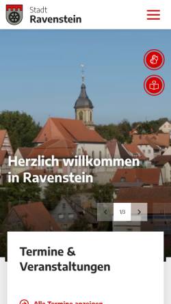 Vorschau der mobilen Webseite www.ravenstein.de, Stadt Ravenstein
