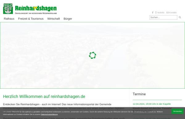Vorschau von www.reinhardshagen.de, Gemeinde Reinhardshagen