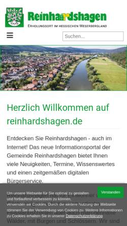 Vorschau der mobilen Webseite www.reinhardshagen.de, Gemeinde Reinhardshagen