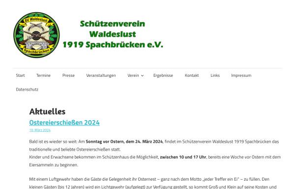 Vorschau von www.svw-spachbruecken.de, Schützenverein Waldeslust Spachbrücken