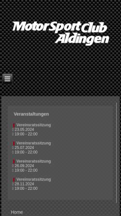 Vorschau der mobilen Webseite www.msc-aldingen.de, Motorsportclub Aldingen im ADAC e.V.
