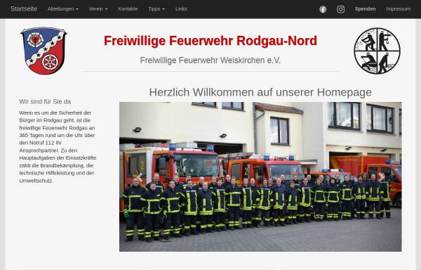 Vorschau von www.feuerwehr-weiskirchen.de, Freiwillige Feuerwehr Weiskirchen