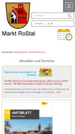 Vorschau der mobilen Webseite www.rosstal.de, Markt Roßtal
