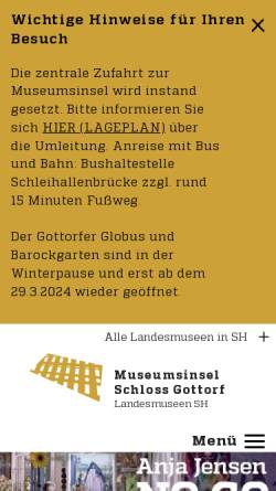 Vorschau der mobilen Webseite www.schloss-gottorf.de, Schloss Gottorf - Landesmuseum für Kunst und Kultur