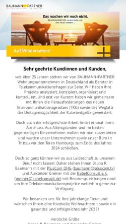 Vorschau der mobilen Webseite www.baumann-partner.com, Beratungssozietät Baumann + Partner