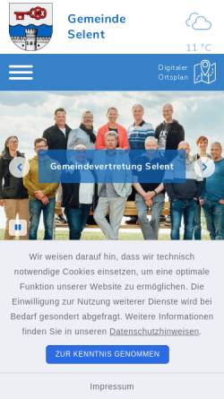 Vorschau der mobilen Webseite www.gemeinde-selent.de, Gemeinde Selent