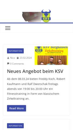 Vorschau der mobilen Webseite www.ksv-berghausen.de, KSV 1952 Berghausen e.V.