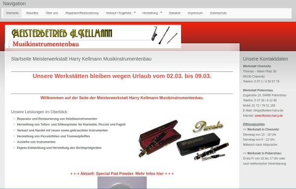 Vorschau von www.floeten-harry.de, Musikinstrumentenbau Kellmann