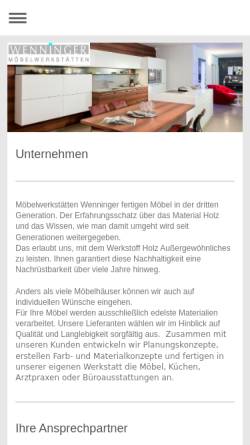 Vorschau der mobilen Webseite www.wenninger-postau.de, A. Wenninger Möbelwerkstätten
