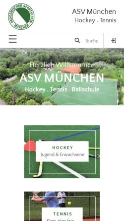 Vorschau der mobilen Webseite www.asv-muc.de, Akademischer Sportverein München e.V.