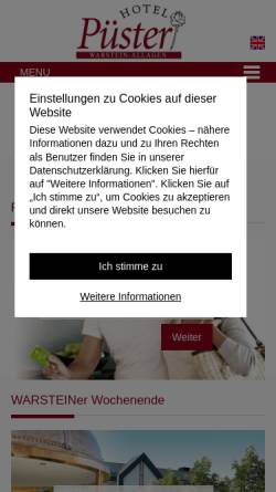 Vorschau der mobilen Webseite www.hotel-puester.de, Hotel Püster