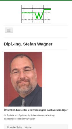 Vorschau der mobilen Webseite www.svb-wagner.de, Stefan Wagner, Sachverständiger für Technik und Systeme