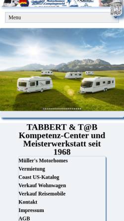 Vorschau der mobilen Webseite www.mwom.com, Müller's Motorhomes & Campingworld GmbH