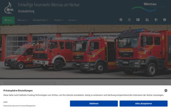 Vorschau von www.feuerwehr-wernau.de, Freiwillige Feuerwehr Wernau