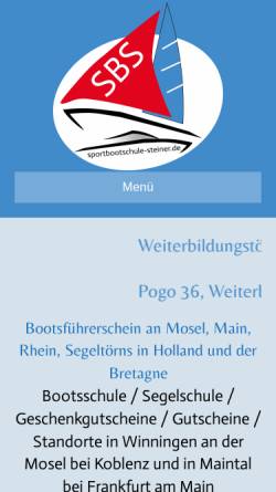 Vorschau der mobilen Webseite sportbootschule-steiner.de, Sportbootschule Steiner