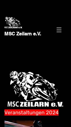 Vorschau der mobilen Webseite www.msc-zeilarn-ev.de, Motorsportclub Zeilarn e.V.