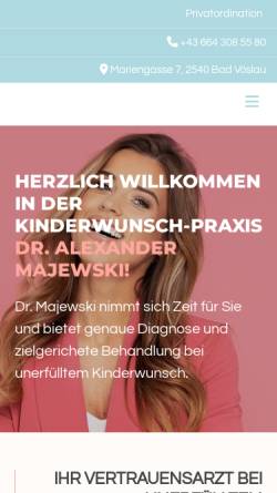 Vorschau der mobilen Webseite www.kinderwunschpraxis.at, Dr. Majewski Alexander, Kinderwunschpraxis