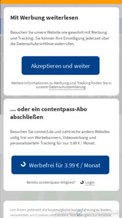 Vorschau der mobilen Webseite www.connect.de, Connect, Vereinigte Motor-Verlage GmbH & Co. KG