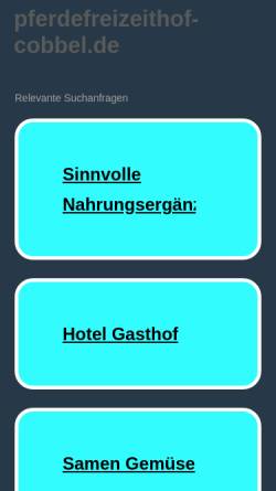 Vorschau der mobilen Webseite pferdefreizeithof-cobbel.de, Interessengemeinschaft Freizeit mit Pferden und Pferdeschutz e. V.
