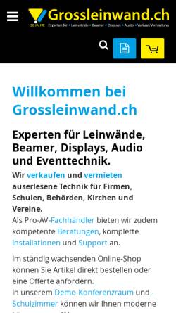 Vorschau der mobilen Webseite www.grossleinwand.ch, Wolf Media - New Media Marketing & Events